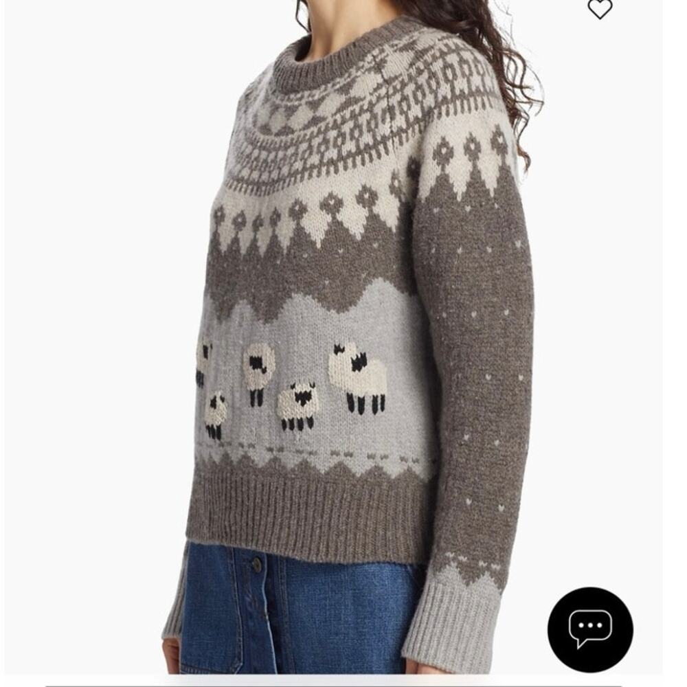 SEA Anja Merino Wool Sheep Sweater Gray Size Small - Picture 12 of 12